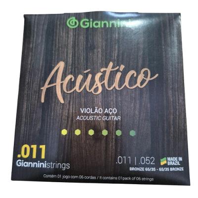 Encordoamento para Violão de Aço GESPW .011 Bronze 65-35 Timbre Encorpado Giannini