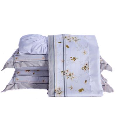 Jogo de Cama Lençol Queen Maya 4 Peças Percal 200 Fios Branco-caqui Dourados Enxovais