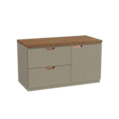 Gabinete com Cuba para Banheiro Suspenso Modena 100cm Santiago com 2 Gavetas em MDF Venturi