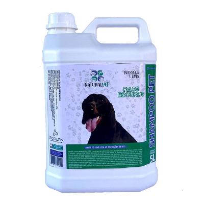 Shampoo para Pet Borlen Brasil Naturalvet Pelos Escuros para Cães e Gatos 5L