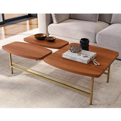 Mesa de Centro Lile Luxo Retangular Mdf com Pés de Ferro 109cm Jequitiba Movelove
