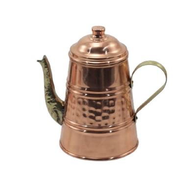 Bule em Cobre Bico Bronze Tampa P para Café e Chá Metal Arte