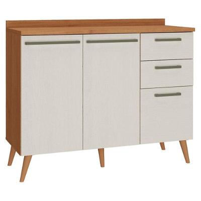 Balcão para Cozinha Favorita 2 Portas 3 Gavetas 120cm Cinamomo Areia Fosco Zanzini Móveis