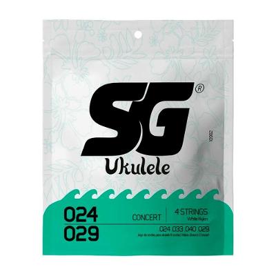 Encordoamento para Ukulele Concerto Sg Strings 024 029 Náilon Branco Rig Fundidos