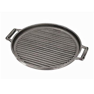 Chapa Estriada Grill Redonda 37cm 895PM Alça Ferro Fundido Preto Panela Mineira