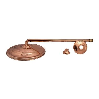 Chuveiro de Parede Redondo com Braço 32cm Cobre Puro 058F-M.Arte Metal Arte