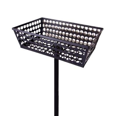 Lixeira Retangular Pequena 505BS Chapa de Aço para Calçada com Abertura Manual Brassol