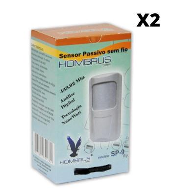 Kit 2 Sensor Infravermelho Passivo sem Fio Sp-9 com Baixo Consumo Hombrus
