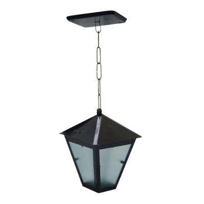 Luminária de Teto Colonial L007-OM em Alumínio Fundido com Vidro Preto 19x6cm Ouro Minas