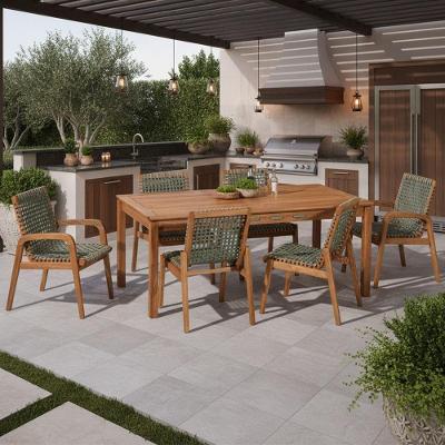 Mesa de Jantar Trammare C07 6 Lugares em MDF Verde Oliva Lyam Decor