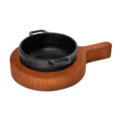 Cumbuca de Ferro 1016-RIG para Porções 12cm com Suporte de Madeira para Mesa Rig Fundidos