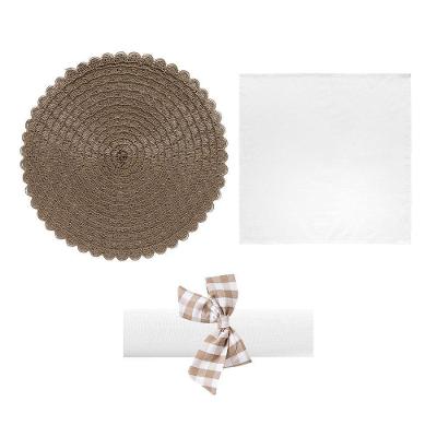 Kit de Mesa Posta 4 Lugares São João Allure com Jogo Americano e Guardanapo Copa & Cia