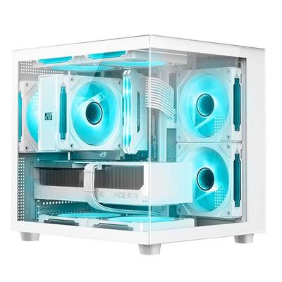 Gabinete Gamer Aquarius MT-G720WH Compacto Micro ATX Mini ITX Vidro Temperado Branco C3tech