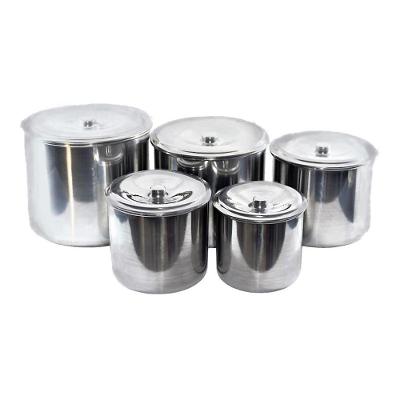 Kit Jogo Porta Mantimentos Lata Alumínio Polido 5 Peças para Organização de Cozinha
