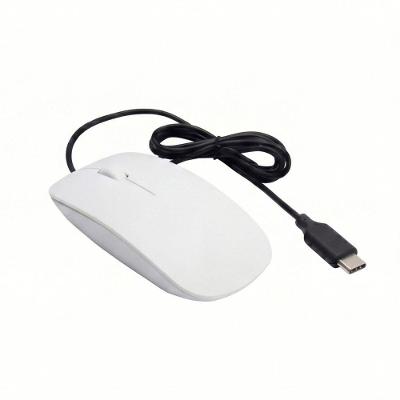 Mouse Óptico com Fio Tipo C Plug And Play Alta Compatibilidade para Dispositivos Branco