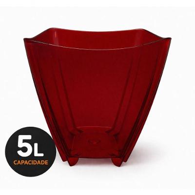Champanheira 5L Translúcida para Bebidas e Gelo Poliestileno Multiuso Vermelho Decoreshop