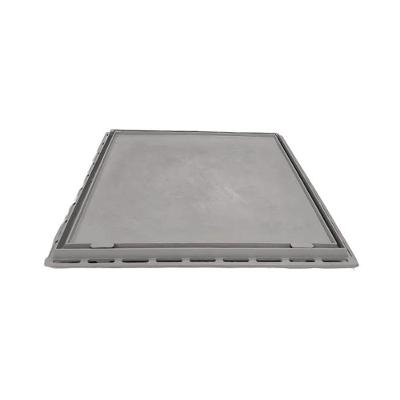 Tampa para Casa de Máquinas de Piscina Rebaixada Grelha Invisível 90x90cm Cinza Industria São Jose
