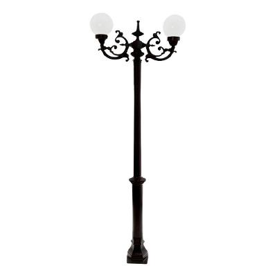 Poste Colonial de Jardim Petrópolis Alumínio Fundido 213cm Preto Luminárias N. Sra. da Guia