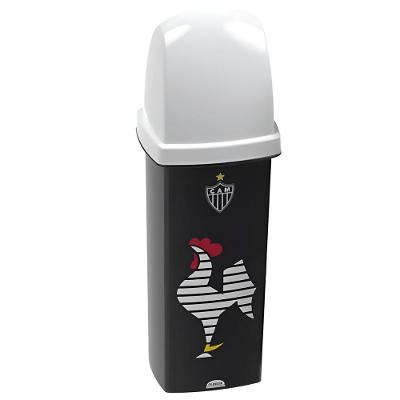 Porta Escova Atletico Mineiro para Higiene Bucal Plástico com Tampa Branco Plasútil