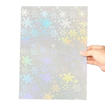 Papel Adesivo Holográfico Vinil Motivate Flocos de Neve Snow A4 50 Folhas Transparente