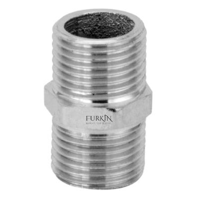 Niple Cromado Metal 1-2 X 1-2 0285 para Instalações Hidráulicas Prata Furkin