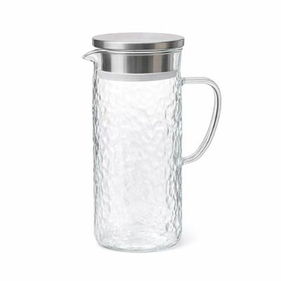 Jarra de Vidro 1,5L com Tampa Inox Hermética para Água e Suco Transparente Carisma