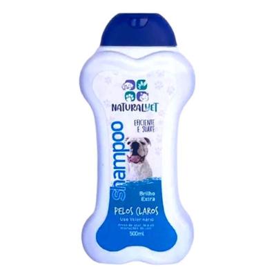 Shampoo para Pets Borlen Brasil Naturalvet Pelos Claros para Cães e Gatos 500ML 1 Unidade