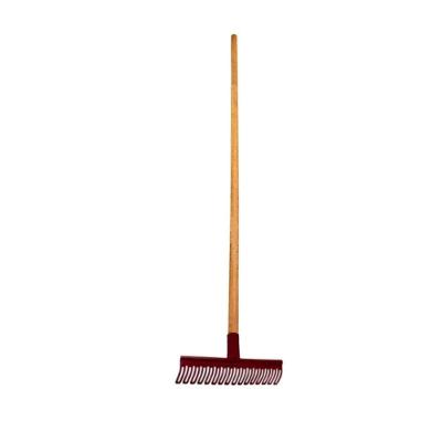 Rastelo 16 Dentes Aço Carbono Cabo Madeira 150cm para Jardim Egramados Minasul