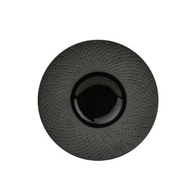 Prato para Massa e Risoto Coral em Porcelana com Acabamento Relevado Preto Germer Porcelanas
