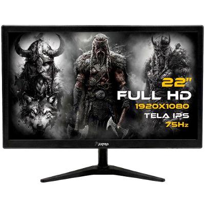 Monitor LED AX-22" Full HD IPS 75Hz HDMI VGA VESA Bivolt X-Pro
