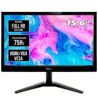 Monitor LED VX156X 15.6 Full HD 1920x1080 75Hz Bivolt Preto VX Pro