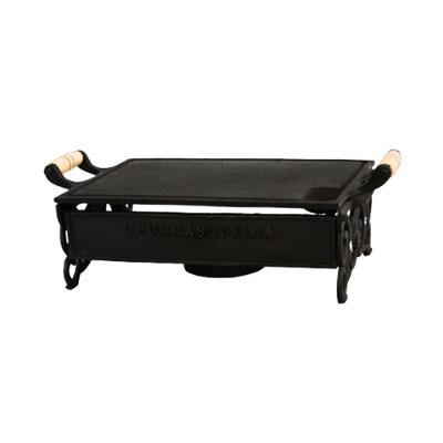 Réchaud Fogareiro a Álcool Ferro Fundido 1 Chama 24x33cm para Buffet e Restaurante Rig Fundidos