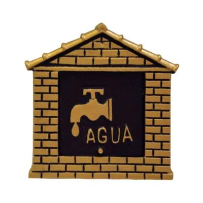 Visor de Leitura de Água Colonial 19x19cm Alumínio Fundido Ouro Metalmig