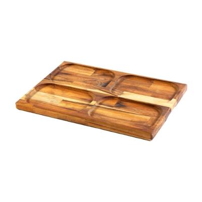Tábua de Frios Petisqueira Retangular 4 Divisórias 25x35cm Marrom Libaneza