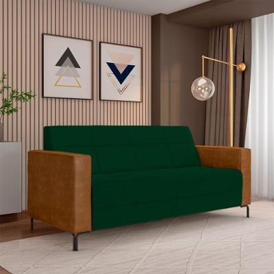 Sofá Houston 2 Lugares 180cm Verde Veludo com Pés em Metal Gran Belo