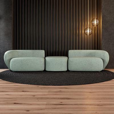 Sofá Egito 362cm 4 Lugares Linho Verde Manchado G52 Gran Belo