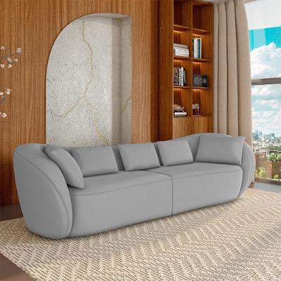 Sofá Diamond Sala de Estar 252cm Veludo Cinza G52 Bipartido Gran Belo