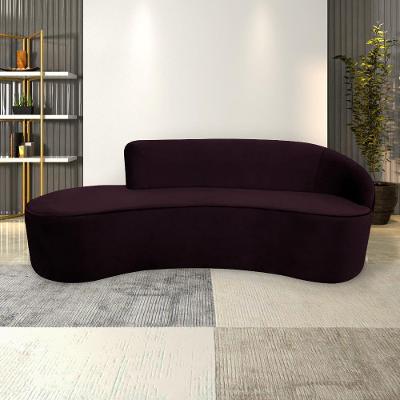 Sofá Abby Decorativo 3 Lugares Encosto Direito 210cm Uva G15 Veludo Gran Belo