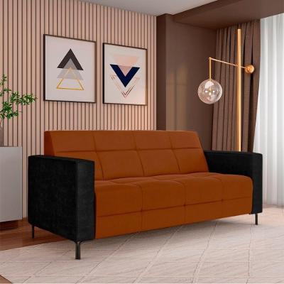 Sofá Houston 2 Lugares 160cm Vermelho Veludo com Pés em Metal Gran Belo