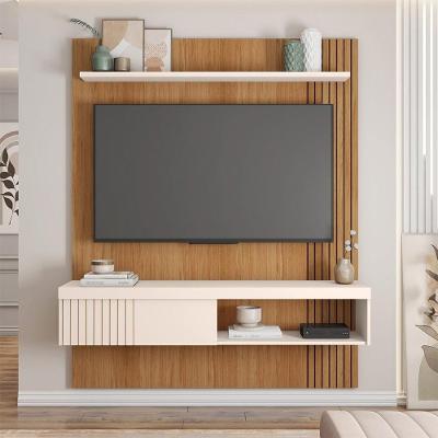 Painel para Tv Selina 55 150cm MDP com Porta de Correr Freijo-offwhite Gran Belo