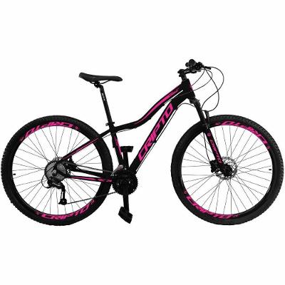 Bicicleta Aro 29 24v Acera Freio Hidraulico Trava K7 Alumínio 24 Marchas Cripto Bikes Preto Rosa