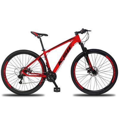 Bicicleta Ksw 24v Shimano Tx800 Mountain Bike Aro 29 Alumínio 24 Marchas Vermelho Preto