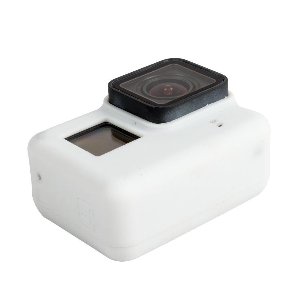 Capa e Tampa Silicone para Câmeras GoPro 5 à 7 - Branca - 3