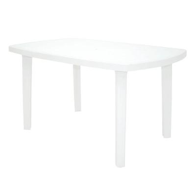 Mesa Camboriú Retangular em Polipropileno para Área Externa Branco Tramontina