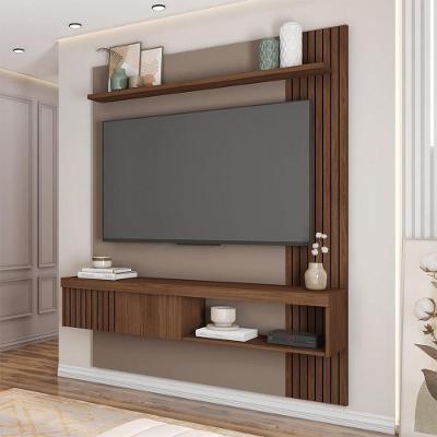Painel para Tv Selina 55 150cm Mdp com Porta de Correr Fendi-havana Gran Belo