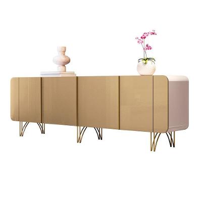 Buffet Decorativo Saluti G26 Contemporâneo 3 Portas MDF-MDP 220cm Off White-champagne