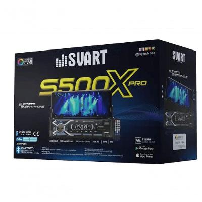 Rádio Automotivo para Carro S500X Pro com 2 Usb Bluetooth e Suporte Svart