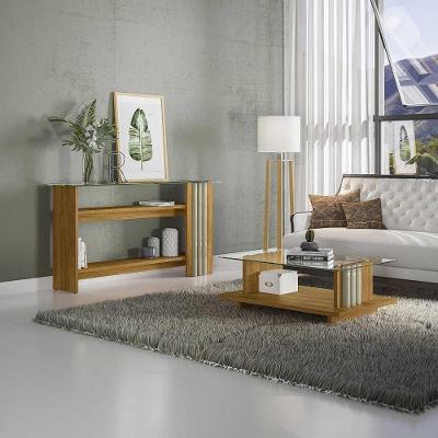 Conjunto Aparador e Mesa de Centro Gusmao G97 2 Portas MDP Cumaru-opala Gran Belo