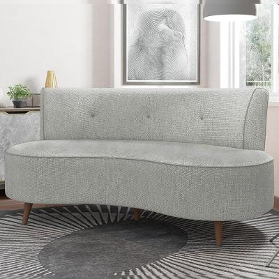 Sofá Aang 2 Lugares 160cm Linho Cinza G33 com Pés Palito Gran Belo