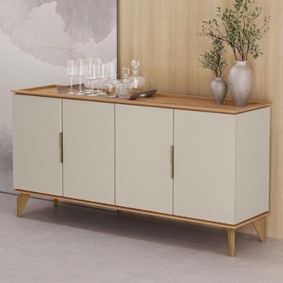 Buffet Aparador Ozzy Canela-Off L06 4 Portas MDF-MDP 160cm Marrom Mpozenato